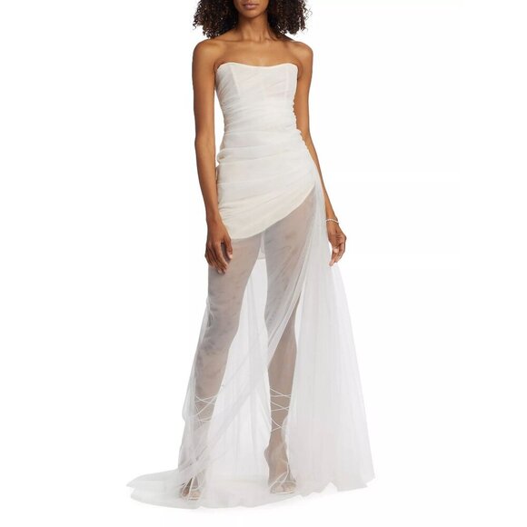 The Bar Cleo Gown in Blanc 4 New Womens Wedding Maxi Dress - Picture 11 of 15